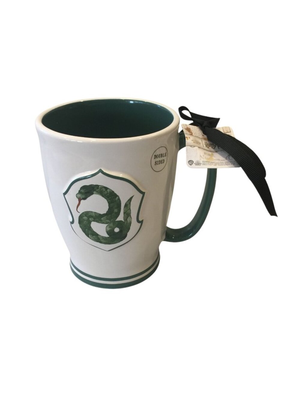 Rae Dunn X Slytherin Mug Double Sided Cream Green